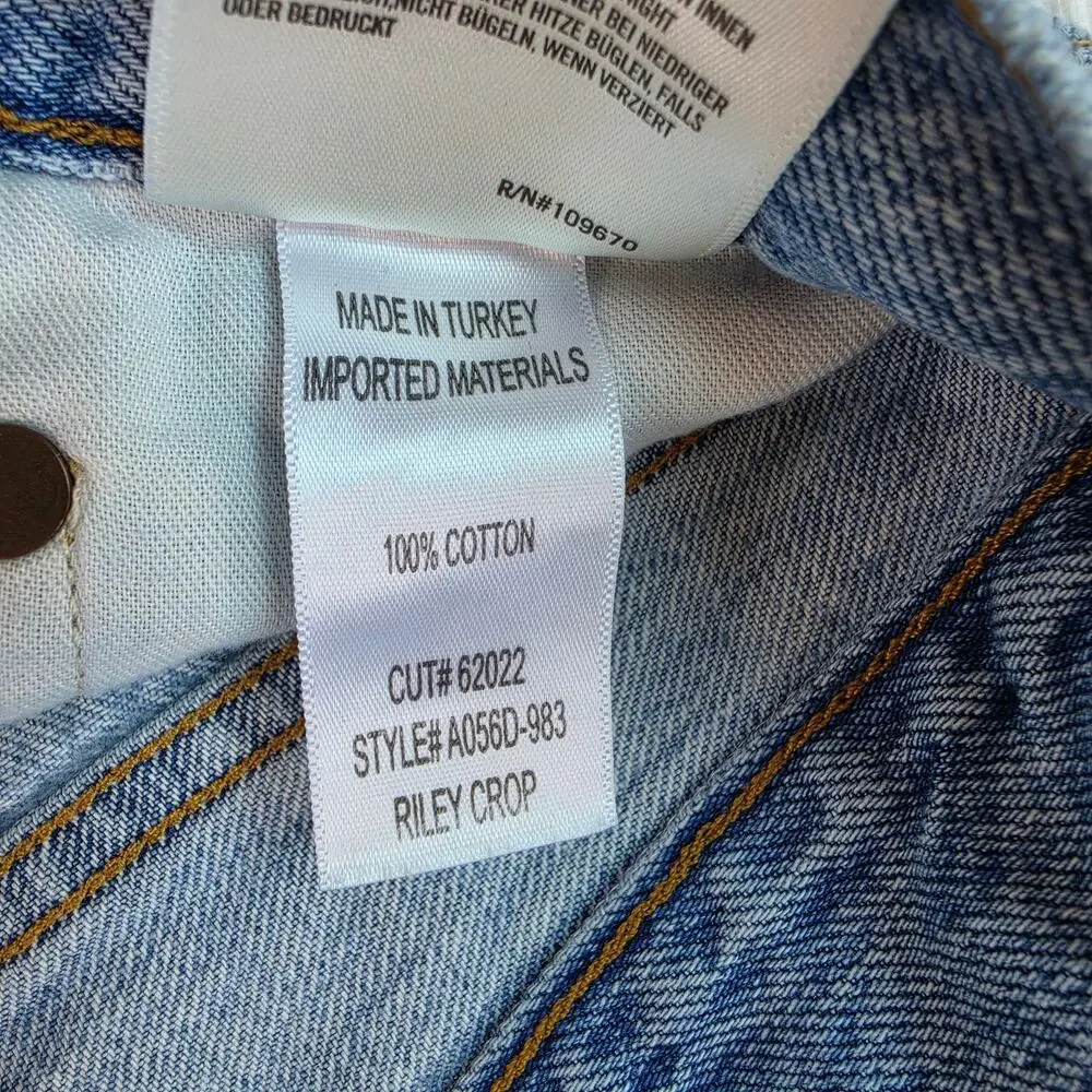 Agolde Riley High Rise Straight Crop Jeans Blitz 26 / 2